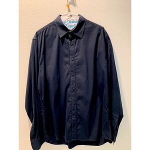 Tahari Forest Night Long Sleeved Button Down Shirt Black Men's Size Large